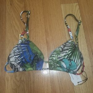 NWT SWIMINISTA X CHRISTIAN LACROIX JARDIN EXPO CHICK TRIANGLE BIKINI TOP SIZE L